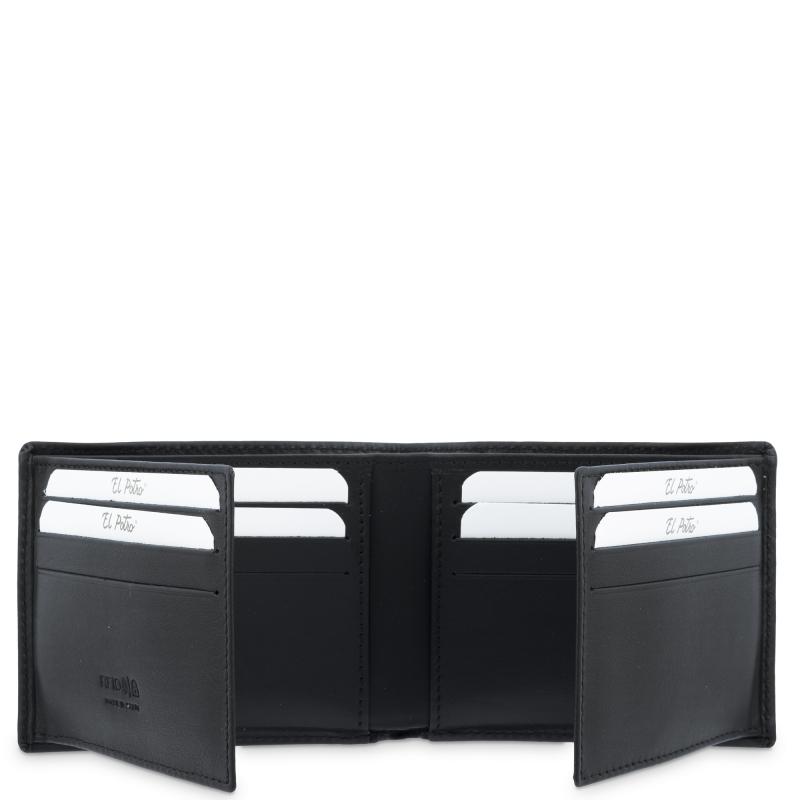 El Potro Cartera Tarjetero Interior En Piel Vacuno Color Negro-El Potro