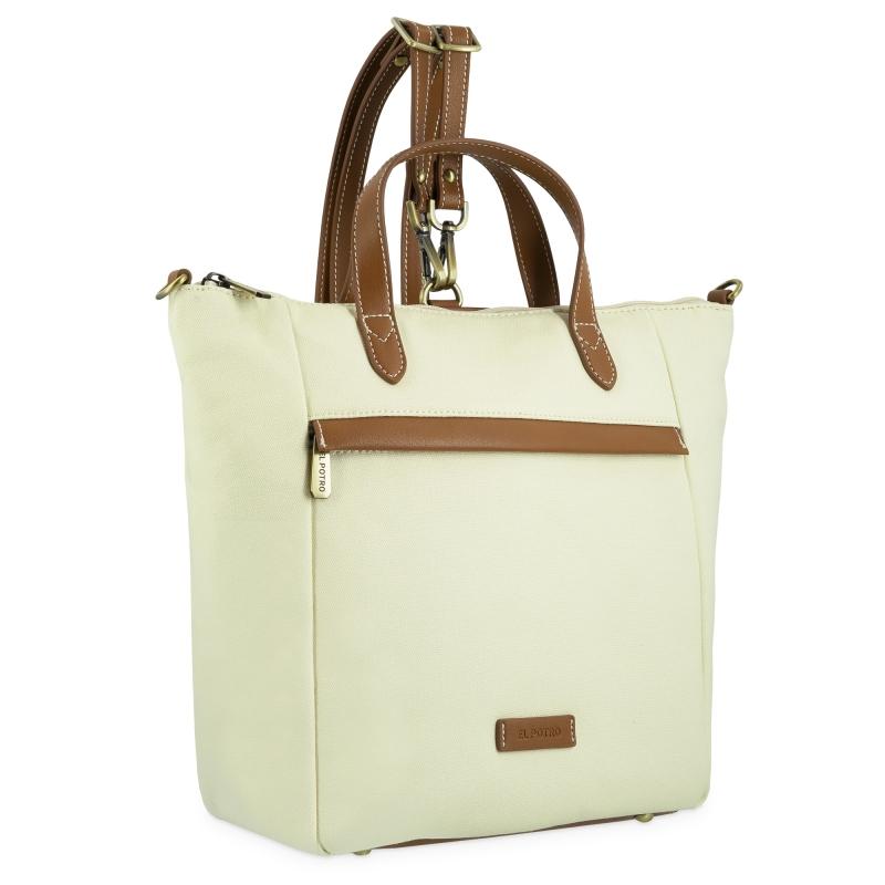 El Potro Bolso Cesta Mochila Ivory Coñac- EL POTRO