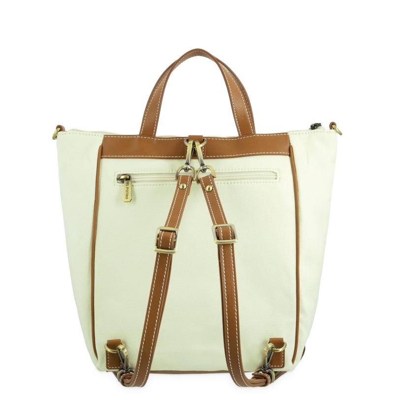 El Potro Bolso Cesta Mochila Ivory Coñac- EL POTRO