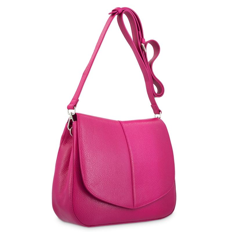 El Potro Bolso Solapa Piel Vacuno Color Rosa-Iris