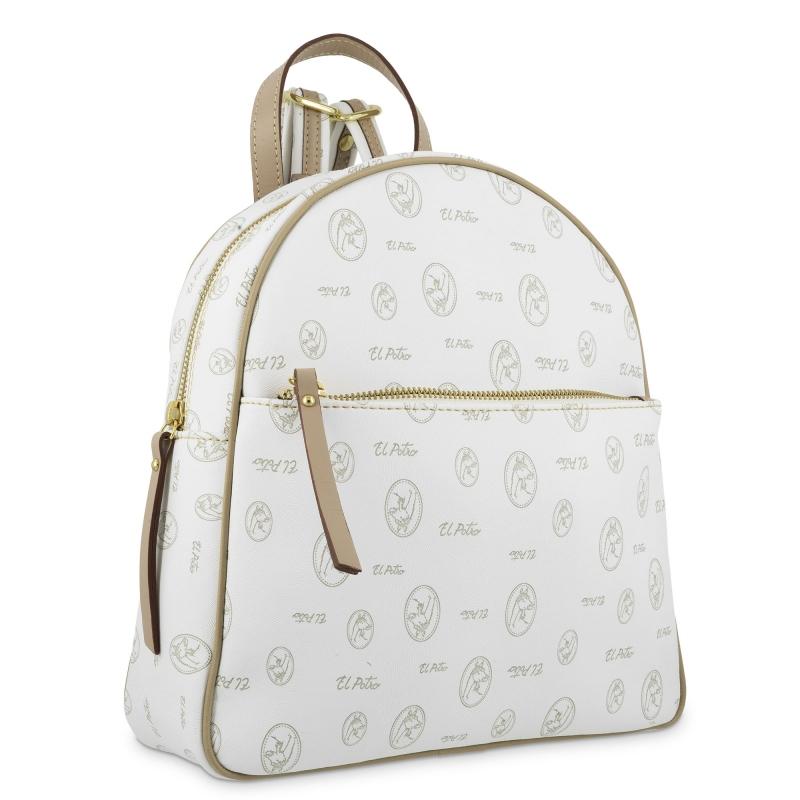 El Potro Mochila Mediana De Color Blanco-EL POTRO