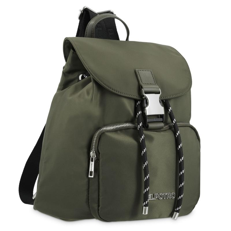 El Potro Mochila Mediana De Color Verde-EL POTRO