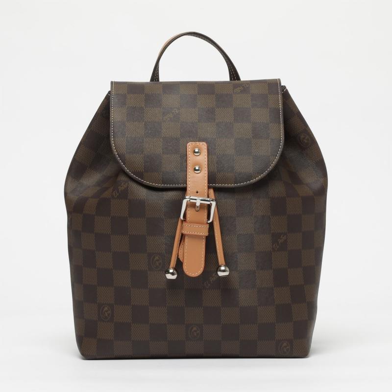 El potro Mochila solapa chess marrón-El Potro