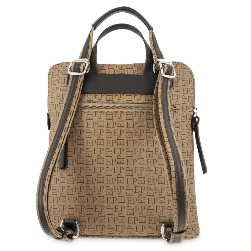 El Potro Mochila Bolso Color Moca Con Print De Logos-EL POTRO