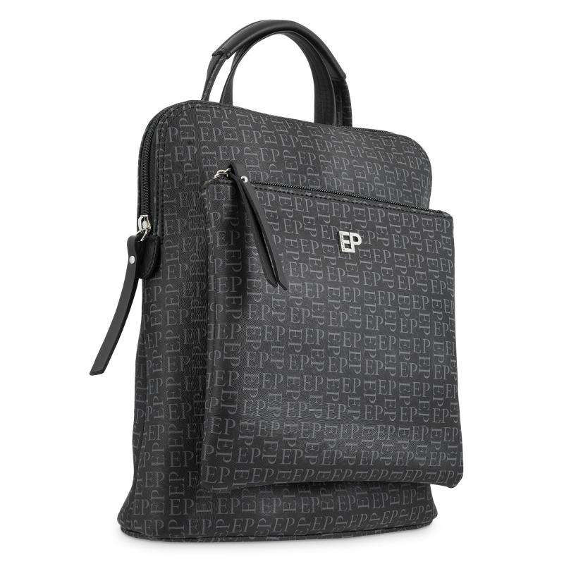 El Potro Mochila Bolso Color Negro Con Print De Logos-EL POTRO