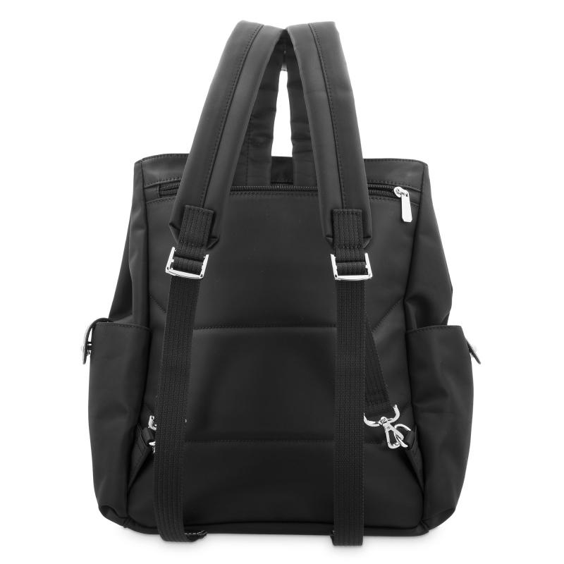 El Potro Mochila Bolso Unisex En Lona Y Piel Vacuno Negro-Paris