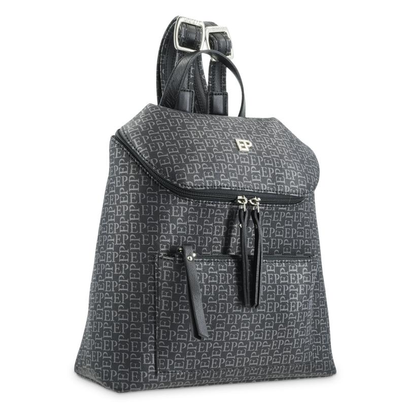 El Potro Mochila Mediana Negro Con Print De Logos-EL POTRO