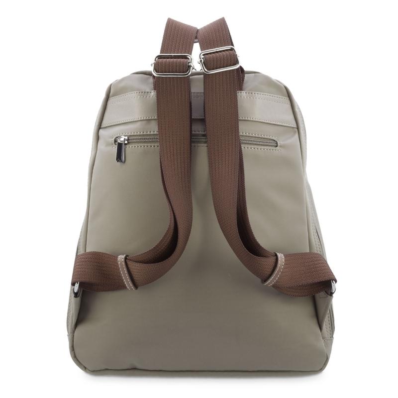 El Potro Mochila Unisex En Lona Taupe Y Piel Vacuno Cuero-Paris
