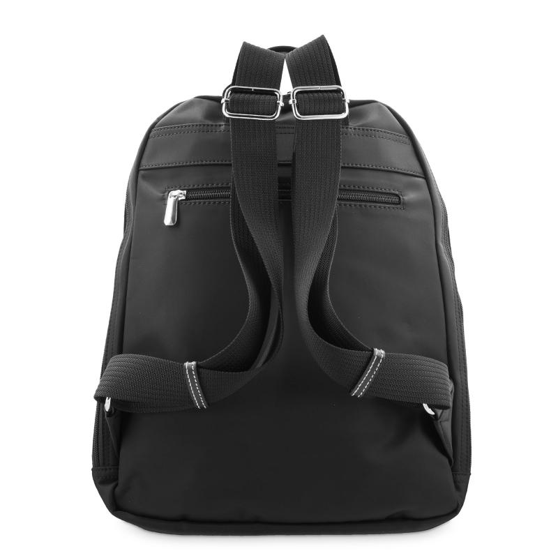 El Potro Mochila Unisex En Lona Y Piel Vacuno Negro-Paris
