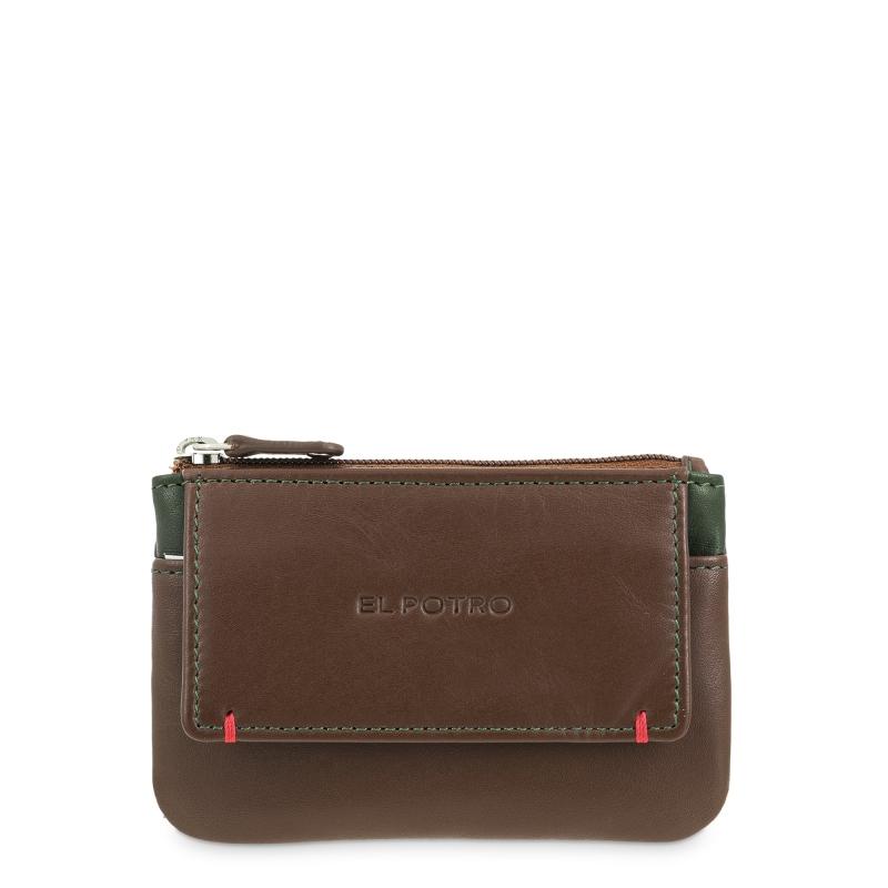 El potro Monedero con solapa de hombre en piel vacuno cuero -E L P O T R O