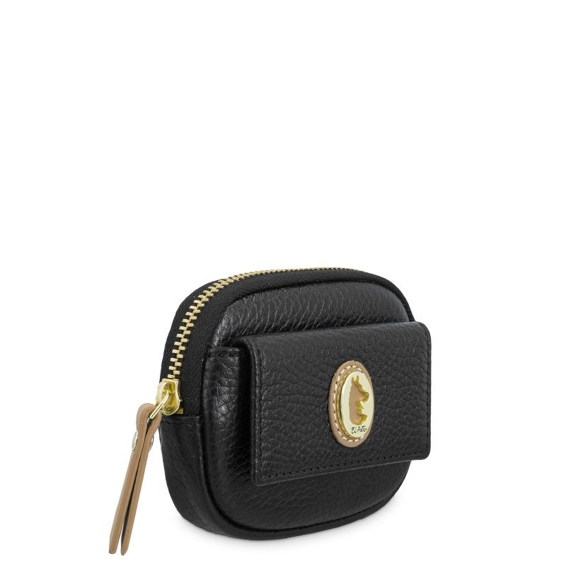 El Potro Monedero Con Solapa Mujer En Piel Vacuno Color Negro -Oasis