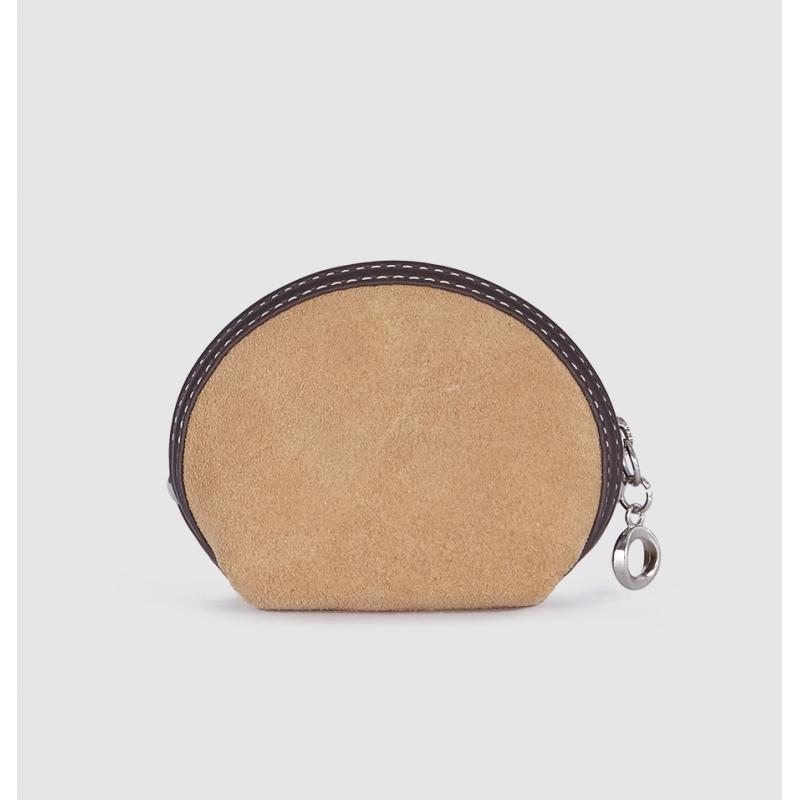 El Potro Monedero Cremallera De Piel Vacuno Camel- EL POTRO