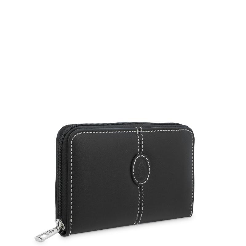 El Potro Monedero Cremallera Mujer En Piel Vacuno Color Negro-origen-El Potro