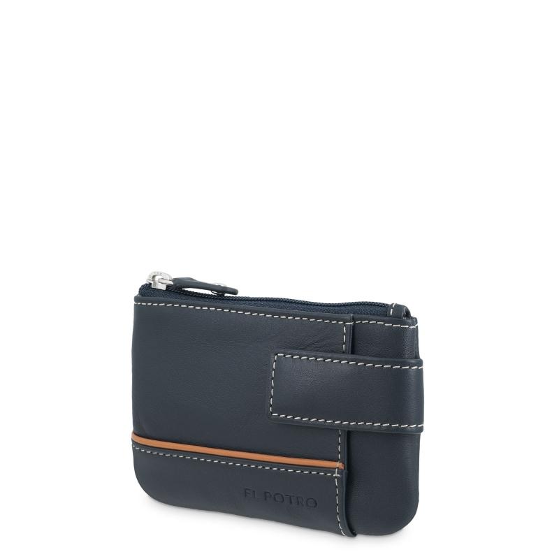 El Potro Monedero Llavero De Hombre En Piel Vacuno Azul Urban-E L P O T R O