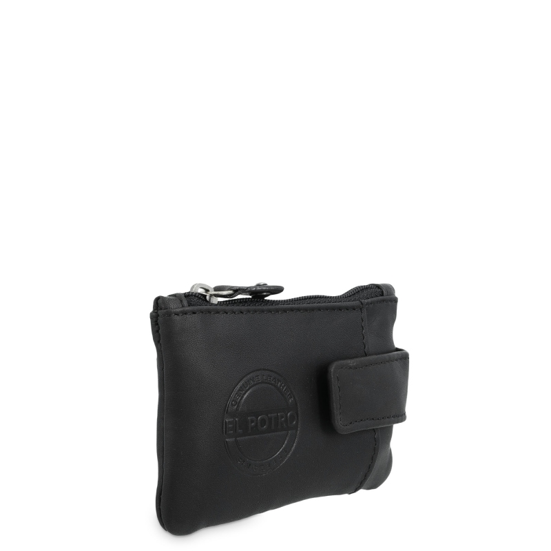 El Potro Monedero Llavero De Hombre En Piel Vacuno Negro Legitimo-E L P O T R O