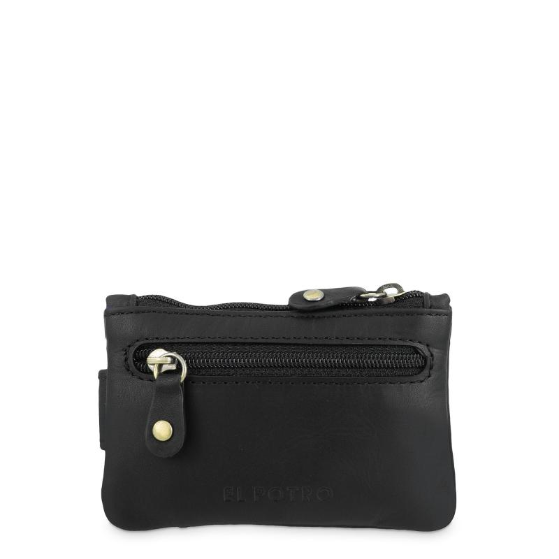El Potro Monedero Llavero De Hombre En Piel Vacuno Negro Legitimo-E L P O T R O
