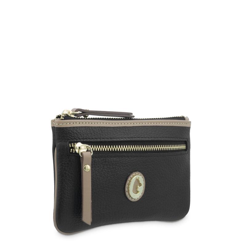 El Potro Monedero Llavero Mujer De Piel Vacuno Color Negro-El Potro