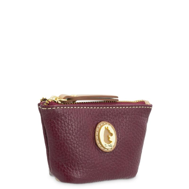 El Potro Monedero Llavero Mujer En Piel Vacuno Color Burdeos -Oasis