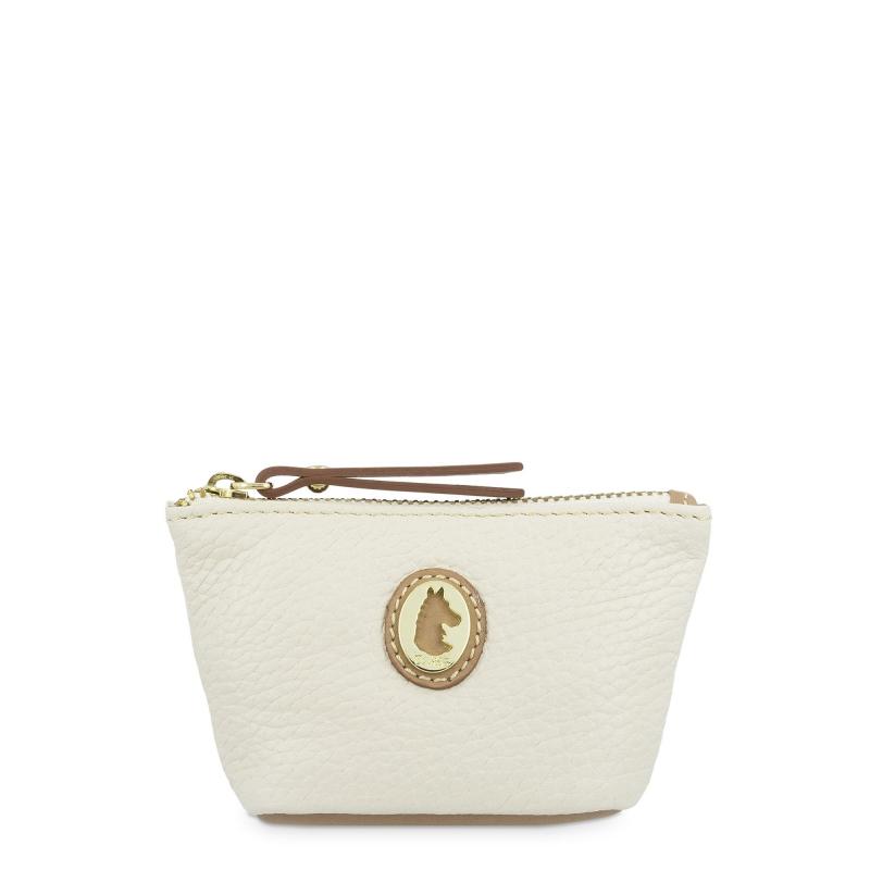 El potro Monedero Llavero mujer en piel vacuno color ivory-Oasis