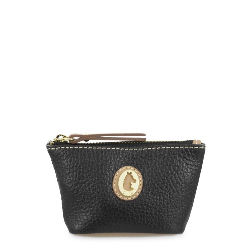 El potro Monedero Llavero mujer en piel vacuno color negro -Oasis