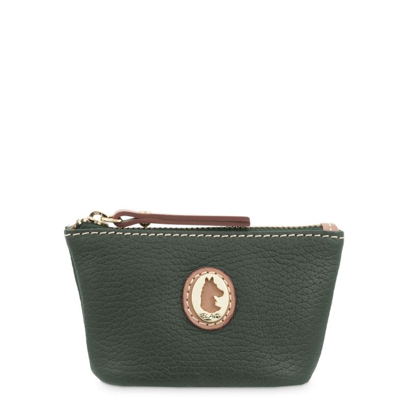 El potro Monedero Llavero mujer en piel vacuno color verde -Oasis