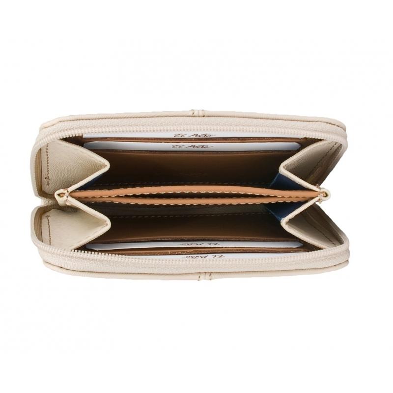 El Potro Monedero Mujer En Lona Y Piel Vacuno Color Beige - Base