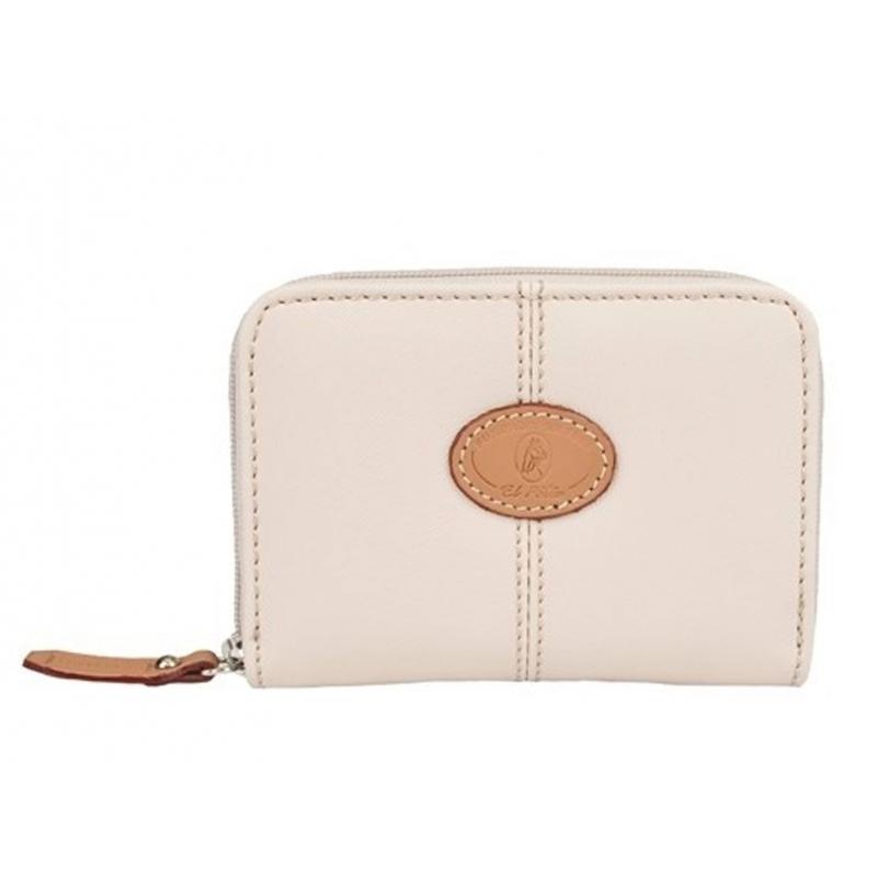 El potro Monedero mujer en lona y piel vacuno color beige - Base