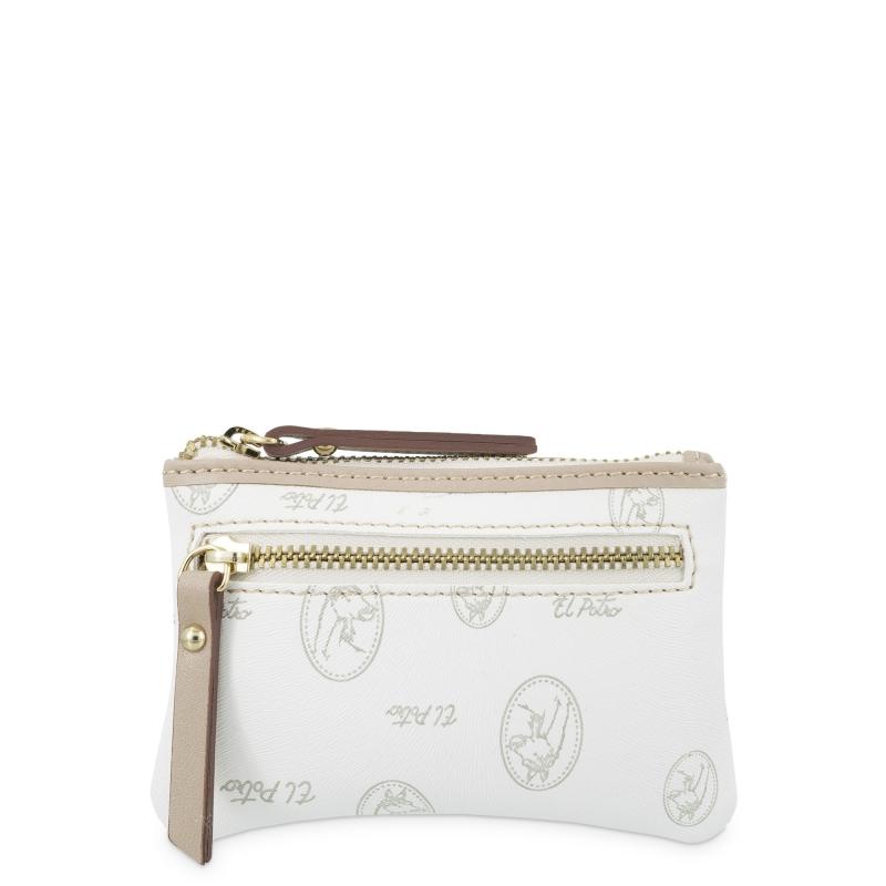 El potro Monedero mujer en lona y piel vacuno color blanco - Vintage