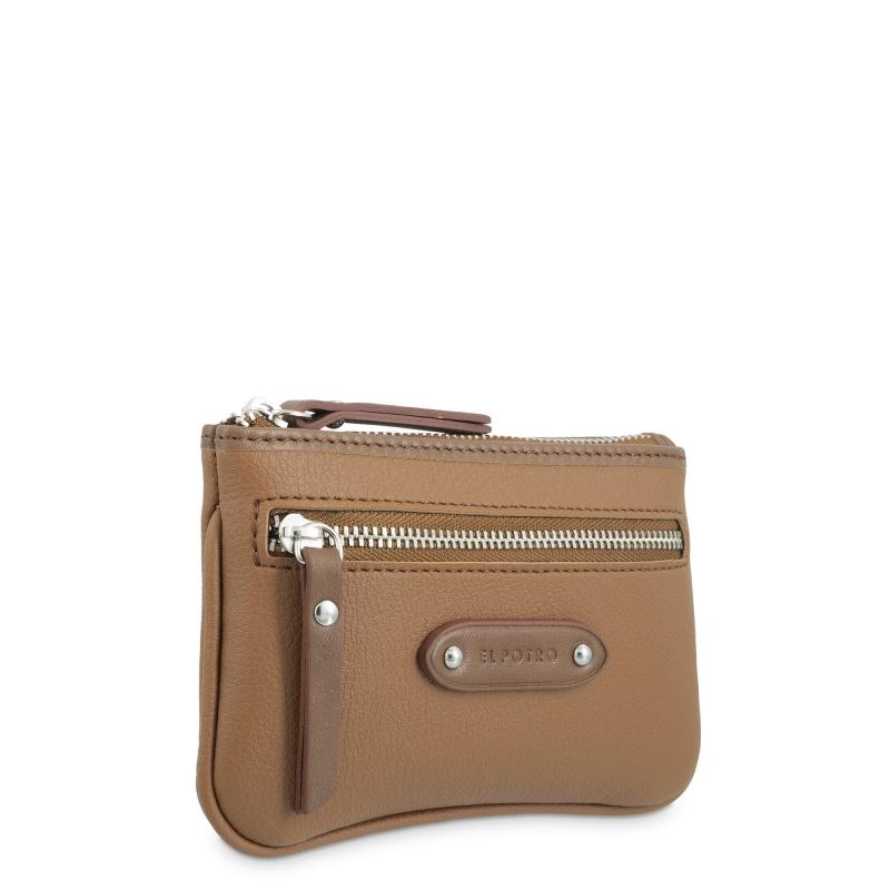 El Potro Monedero Mujer En Lona Y Piel Vacuno Color Cuero Casual - E L P O T R O