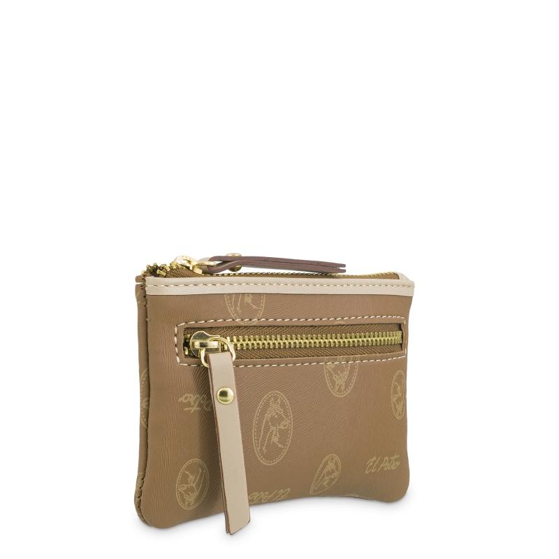 El Potro Monedero Mujer En Lona Y Piel Vacuno Color Cuero - Vintage