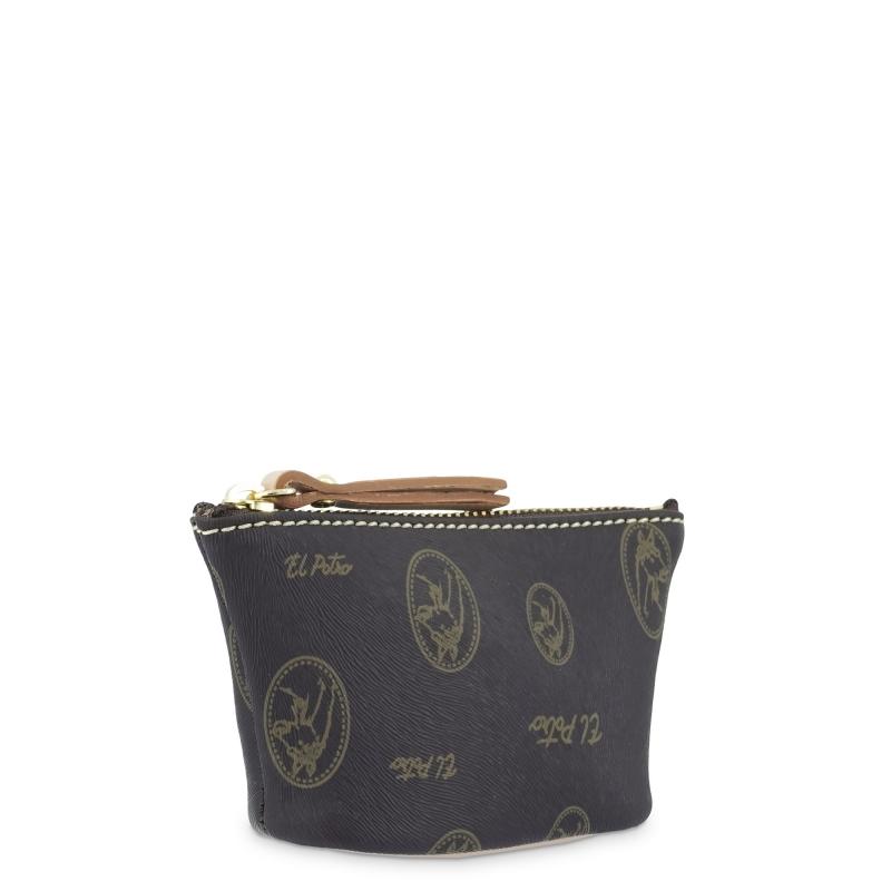 El Potro Monedero Mujer En Lona Y Piel Vacuno Color Marrón - Vintage