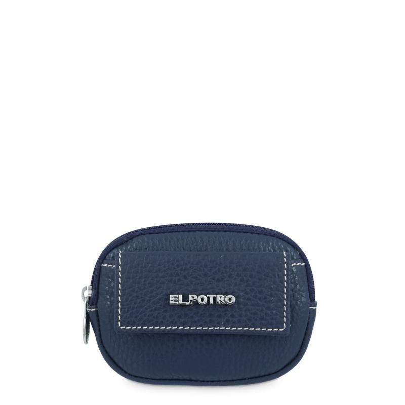 El potro Monedero mujer en piel vacuno color azul - Floater