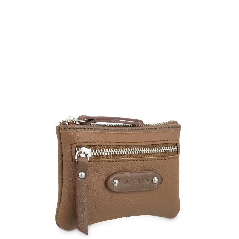 El Potro Monedero Pequeño Mujer En Lona Y Piel Vacuno Color Cuero Casual - E L P O T R O