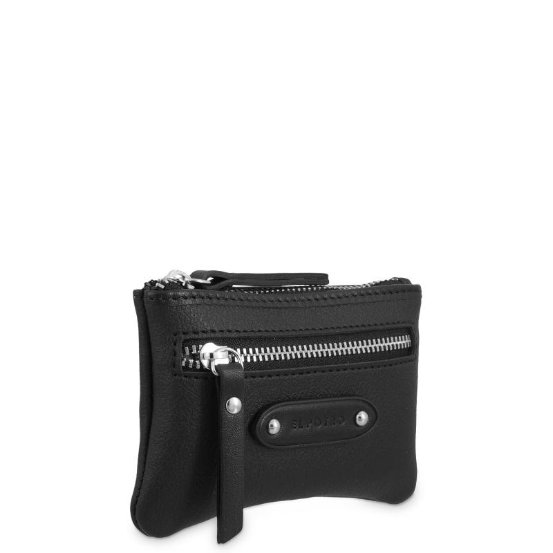 El Potro Monedero Pequeño Mujer En Lona Y Piel Vacuno Color Negro Casual - E L P O T R O