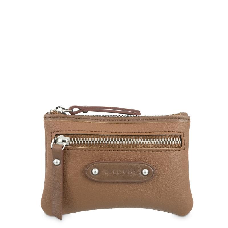 El potro Monedero pequeño mujer en lona y piel vacuno color cuero casual - E L P O T R O