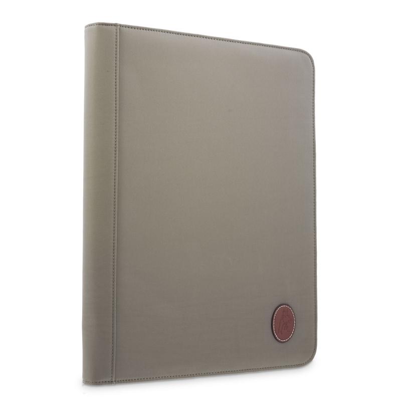 El Potro Porta Documentos Unisex En Lona Taupe Y Piel Vacuno Color Cuero-Paris