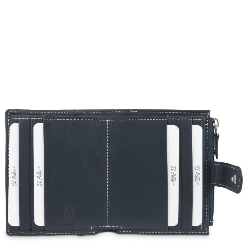 El Potro Tarjetero Monedero Interior De Hombre En Piel Vacuno Azul Urban-E L P O T R O