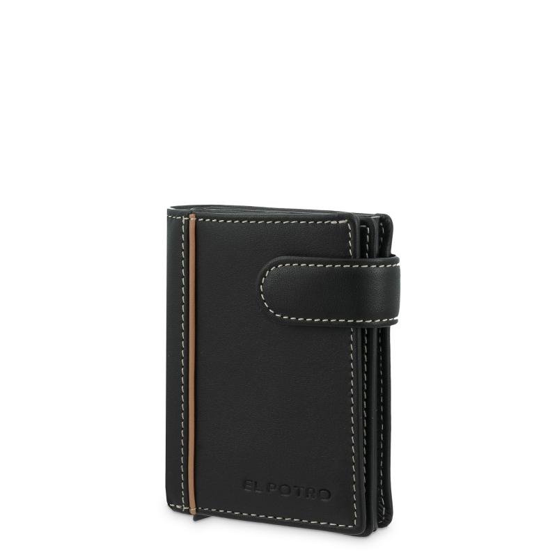 El Potro Tarjetero Protector En Piel Vacuno Color Negro Urban-E L P O T R O