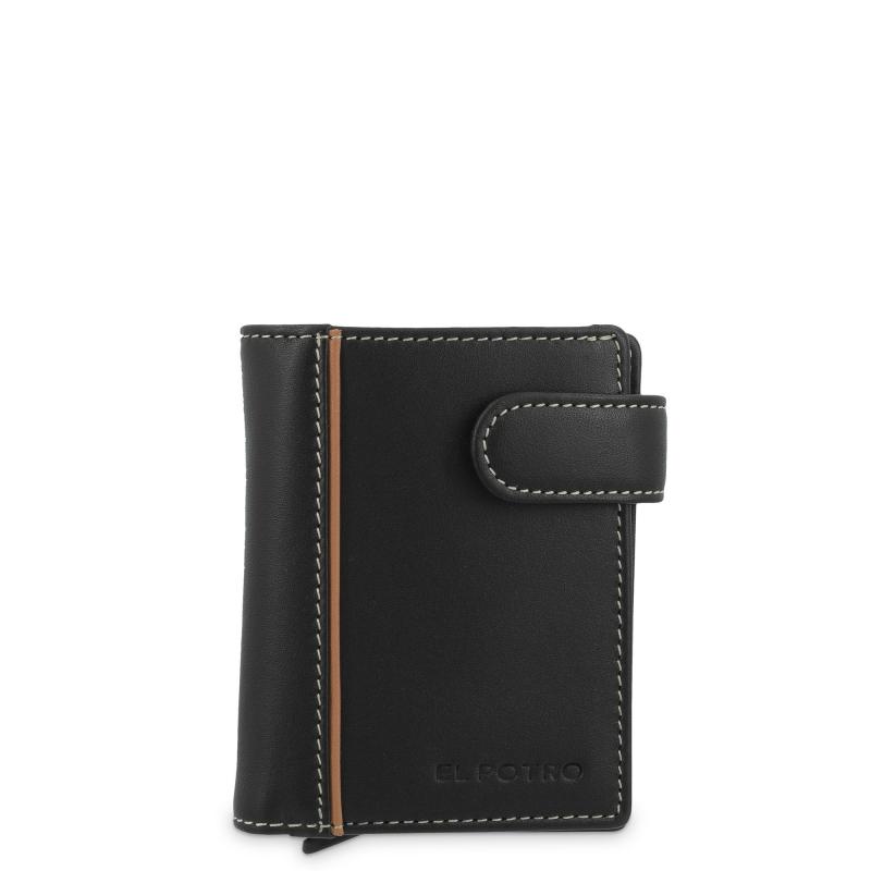 El potro Tarjetero protector en piel vacuno color negro Urban-E L P O T R O