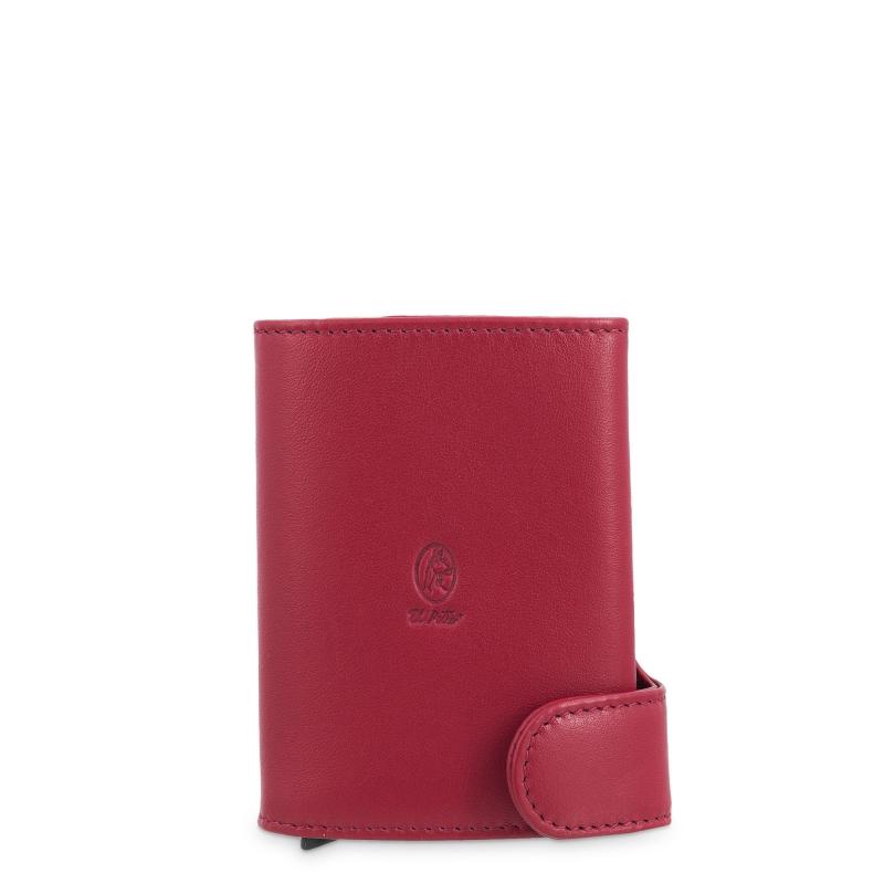 El potro Tarjetero protector en piel vacuno color rojo bostón-E L P O T R O