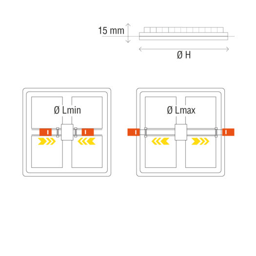 Els Banys Downlight LED Todo Luz Cuadrado