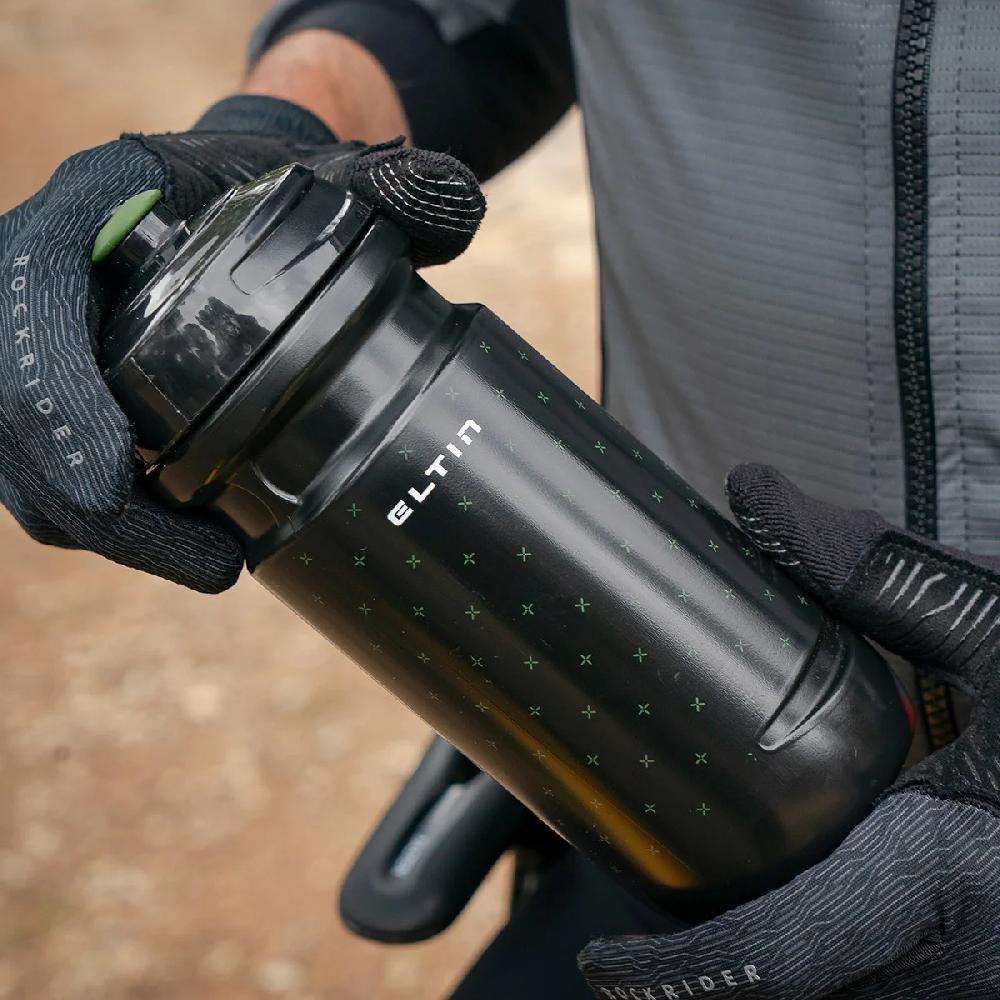 Eltin Bidón De Ciclismo Eltin 600ml Negro Y Verde Oliva