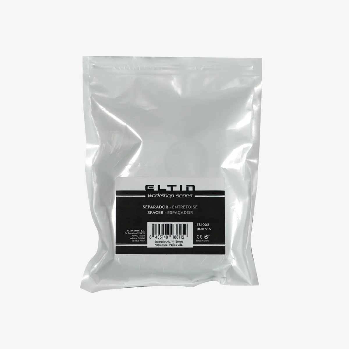 Eltin Pack (5 Uds) Separador Alum 1" - 20mm Neg Mate