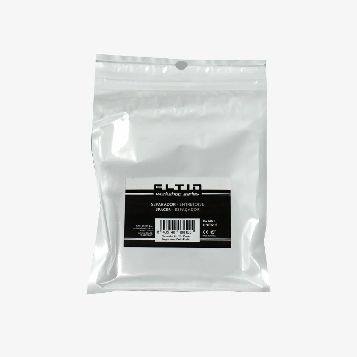 Eltin Pack (5 Uds) Separadores Alum 1" - 10mm Neg Mate