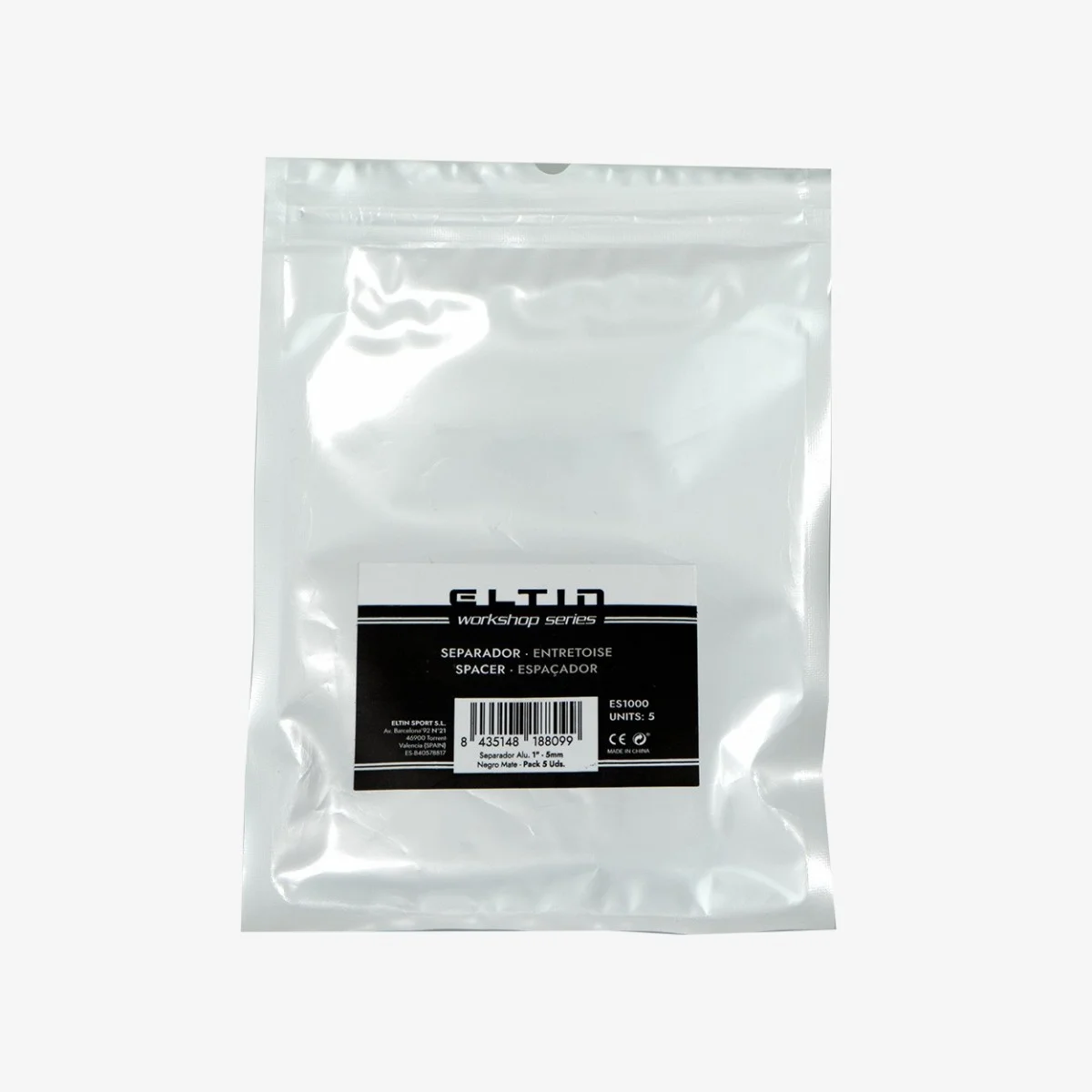 Eltin Pack (5 Uds) Separadores Alum 1" - 5mm Neg Mate