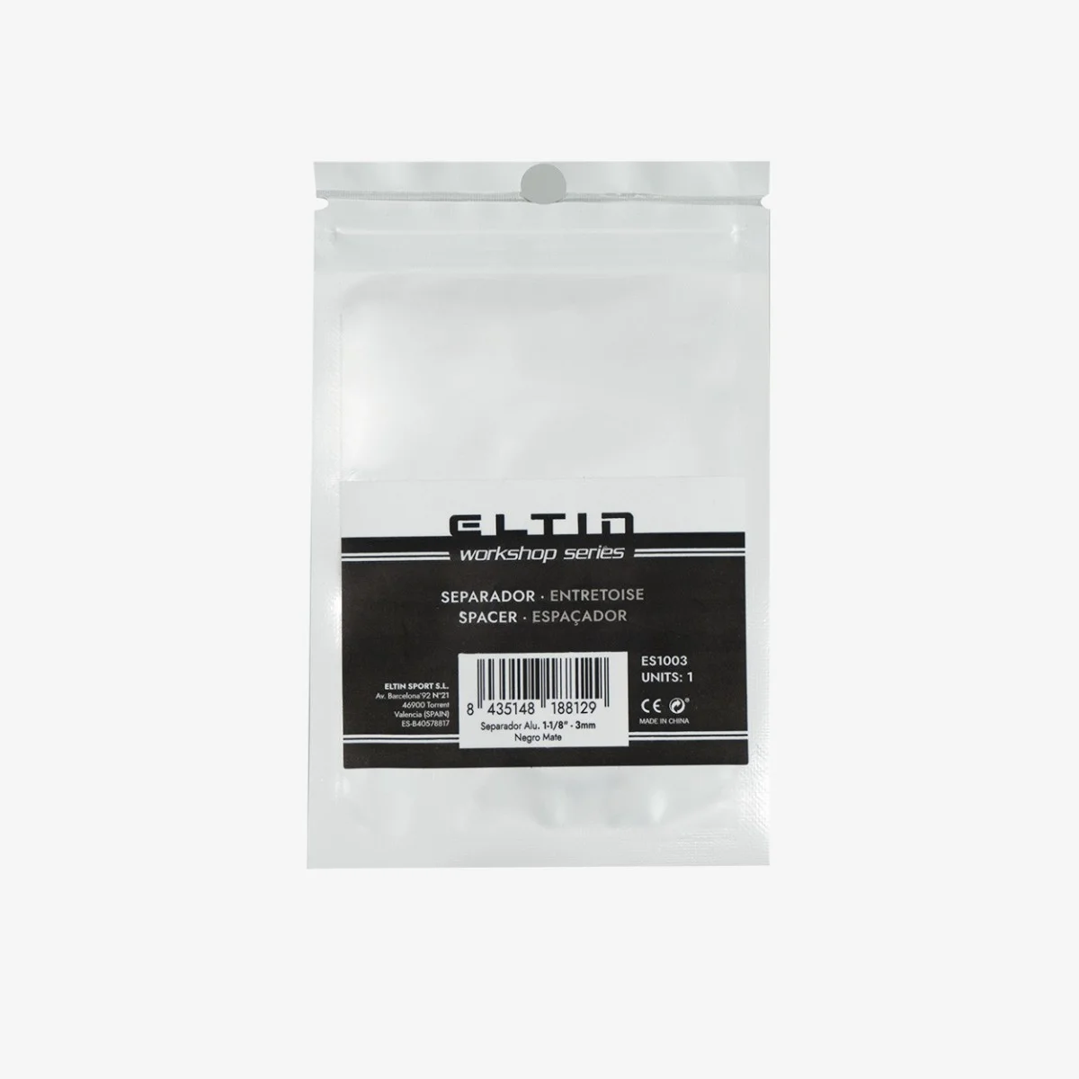 Eltin Separador Alum 1-1/8" - 2mm Neg Mate