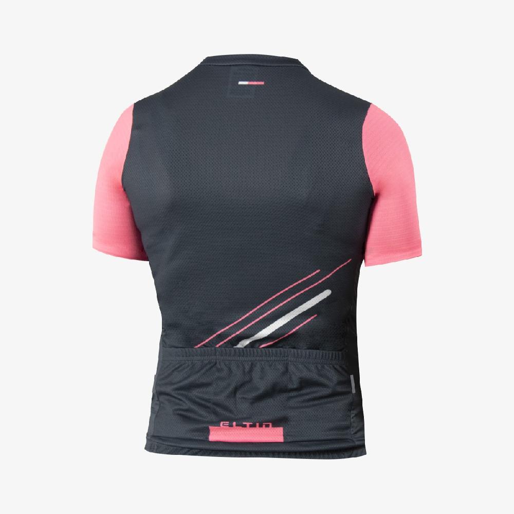 Eltin Maillot Mujer Glorious Manga Corta Gris Antracita Y Rosa