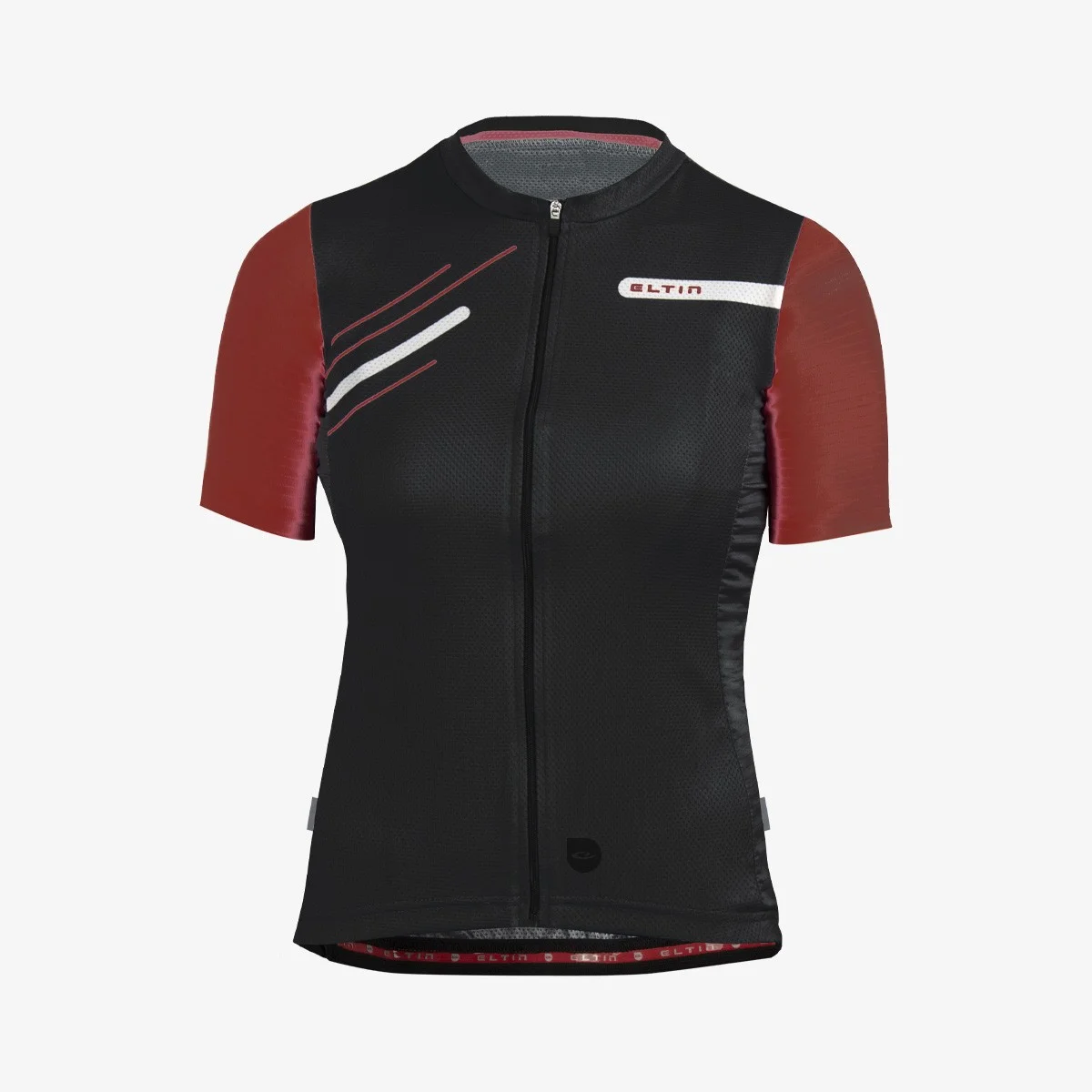 Eltin Maillot Mujer Glorious Manga Corta Negro Y Burdeos