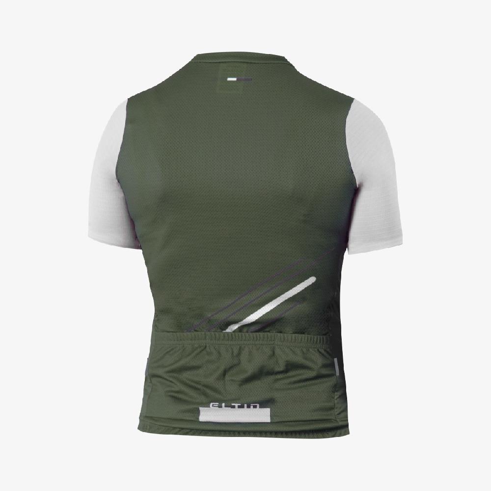 Eltin Maillot Mujer Glorious Manga Corta Verde Oliva Y Blanco