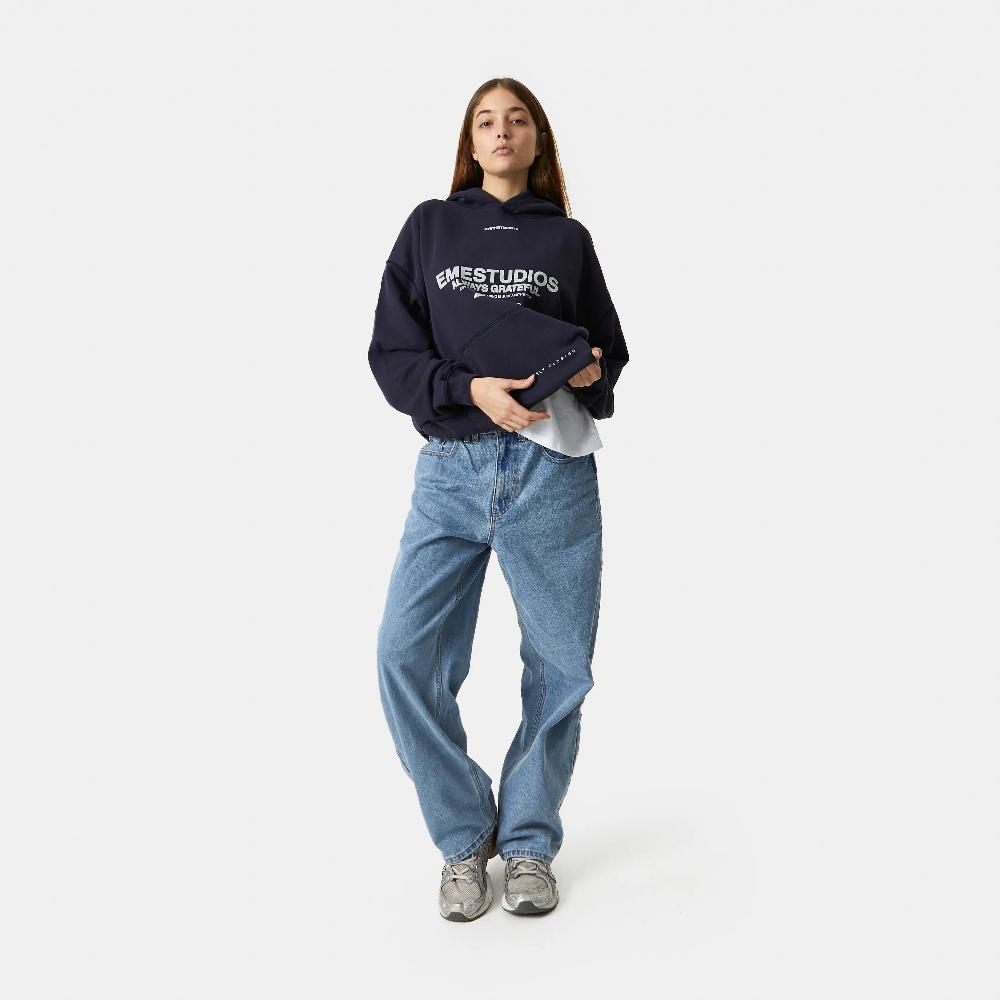 Eme 3N Row Navy Oversized Hoodie